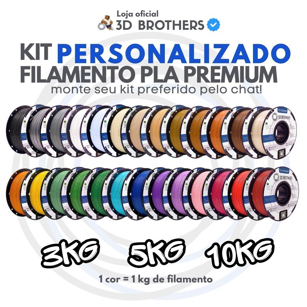 KIT FILAMENTO PLA PREMIUM 3D BROTHERS - PERSONALIZADO