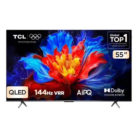 Smart TV TCL 55 Polegadas QLED 4K P8K WiFi Bluetooth Google TV 144Hz HDR10+ Dolby Atmos Vision 55P8K