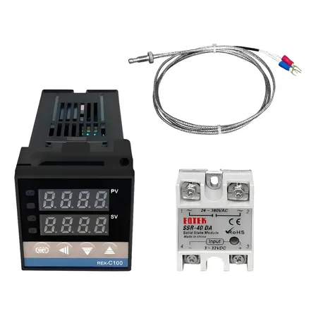 Kit Controlador Temperatura Digital Pid 40a Rex-c100 Bivolt 220v
