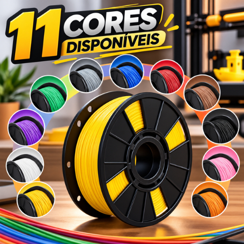 Filamento ABS 1,75mm 1kg Impressora/Caneta 3D Preto, Vermelho, Cinza, Azul, Verde, Rosa, Azul, Laranja, Marrom e Roxo