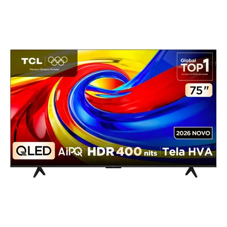 Smart TV TCL 75 Polegadas QLED 4K P7L WiFi Bluetooth Google TV HDR10+ 120 Hz VRR AIPQ 75P7L