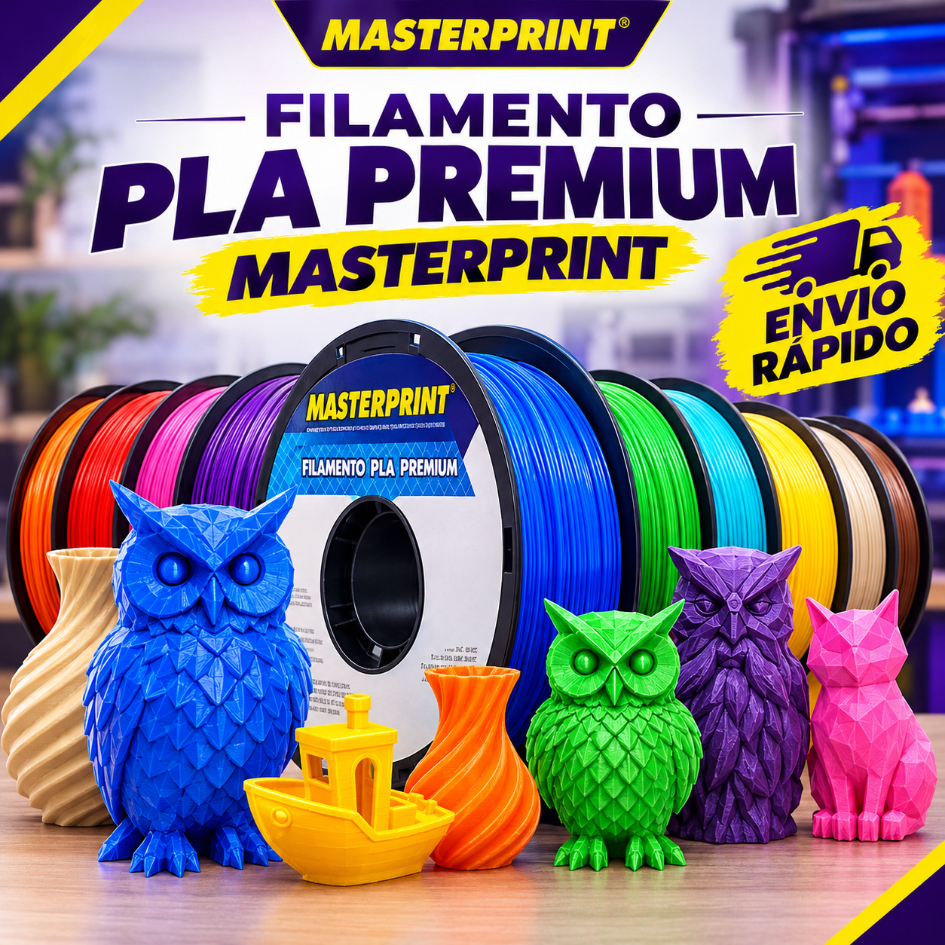 Filamento MasterPrint PLA - 1Kg 1.75mm Biodegradável para Impressora 3D Envio Rápido