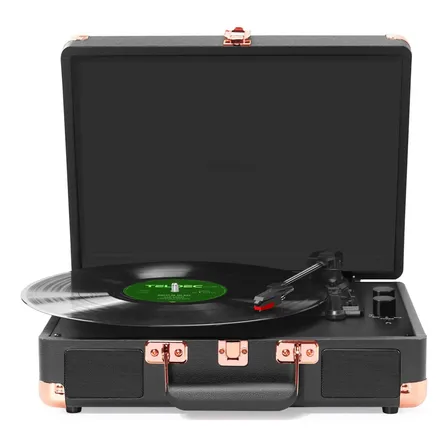 Vedo Toca-discos Vinil,bluetooth,alto-falantes,3 Velocidades Preto 127/220v