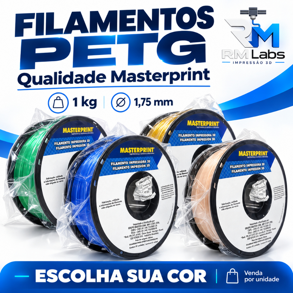 Filamento Masterprint PETG 1kg 1,75mm para Impressora 3D