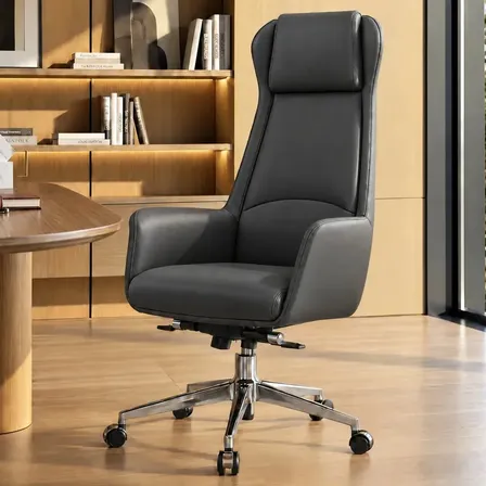 Cadeira Escritório Presidente Couro Atlanta NR17 150kg Cor Cinza Material Do Estofamento Pu