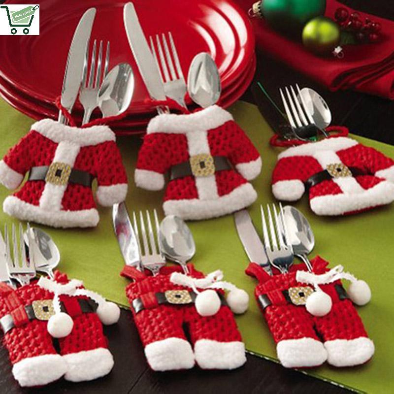 altu 6x Papai Noel Terno Porta Talheres De Natal Saco De Decorações RUI