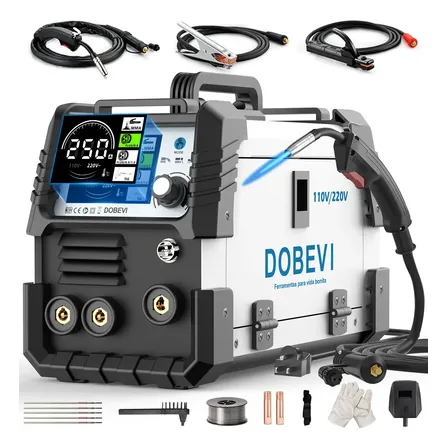 Máquina Solda Sem Gás Bivolt Mma+mig+tig 3 Em 1 C/lcd Dobevi