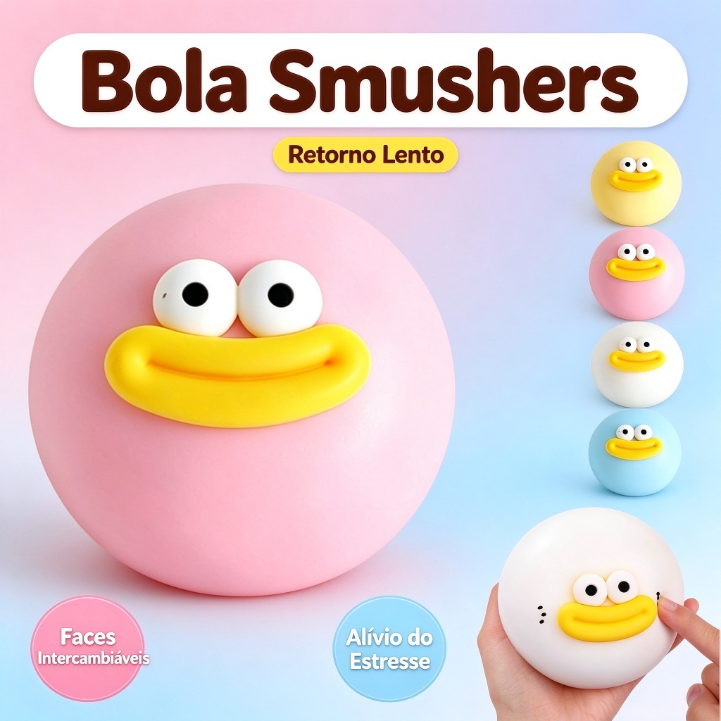 Brinquedo Mole Facial Smushers Com Faces Intercambiáveis , Bola De Apertar Sensorial De Retorno Lento , Alívio Do Estres