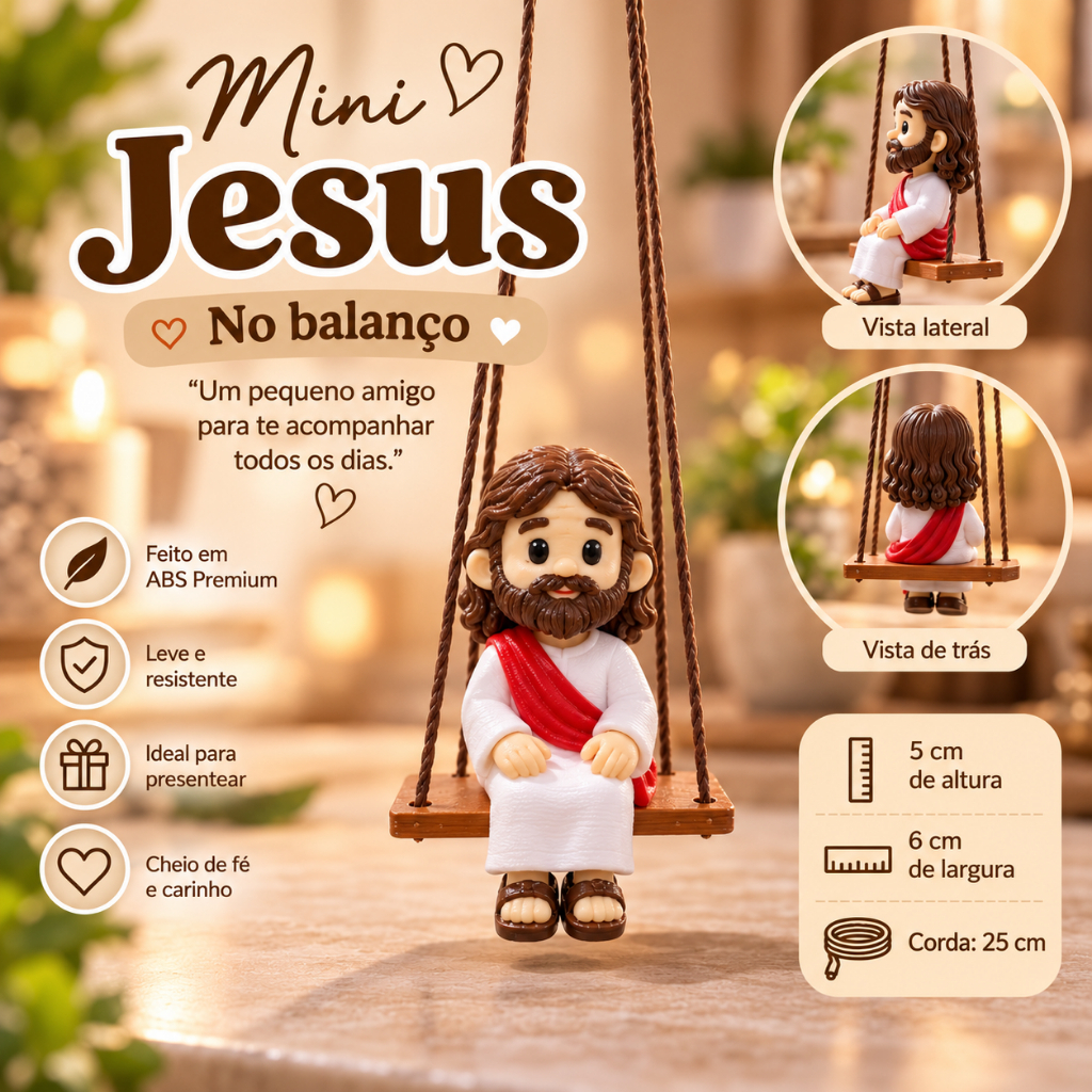 Mini Jesus Balanço Retrovisor
