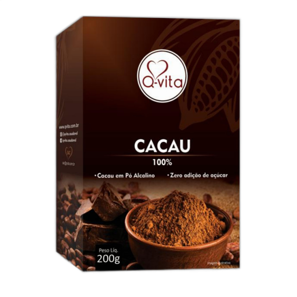 Cacau Em Pó Q-Vita Zero Açúcar 200g