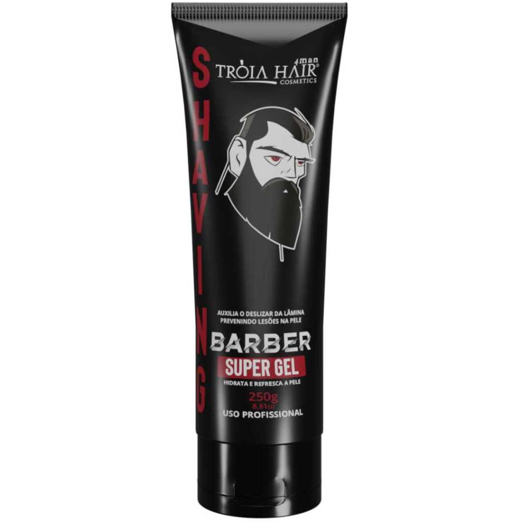 Shaving Barber Profissional  4Man Gel Incolor de Barbear Bisnaga 250ml - Troia Hair