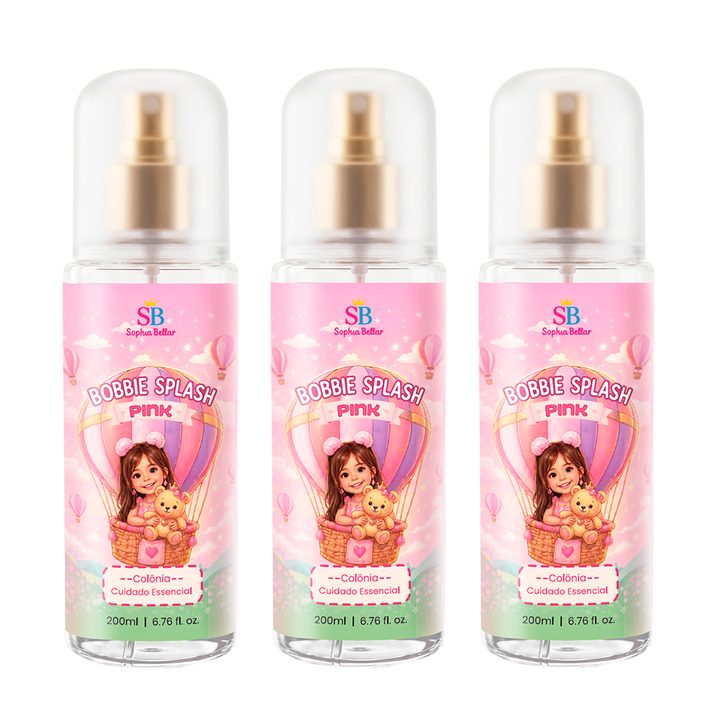 kit 3 Body Pink Splash Sophia Bellar – Colônias Infantis 200ml | Menina