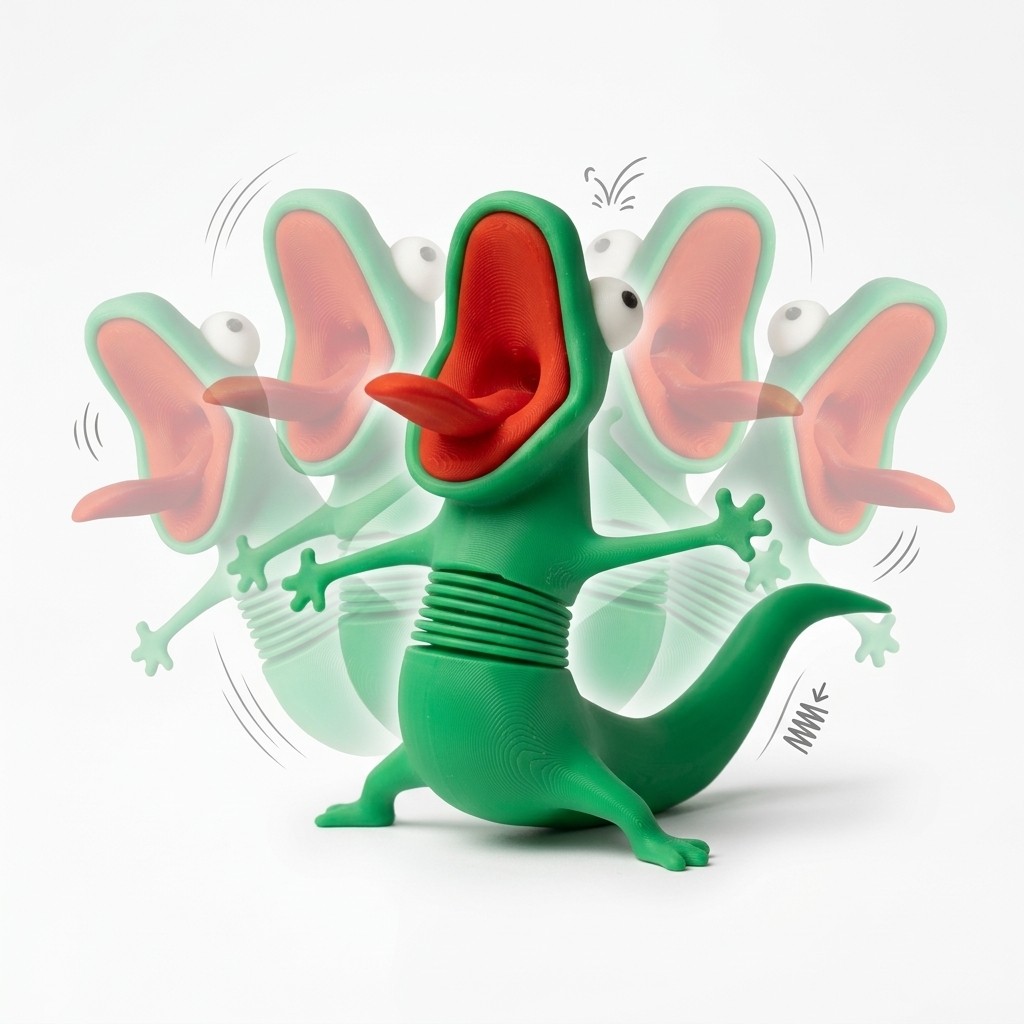 Lagarto de Mola Articulado Engraçado TOM – Brinquedo Enfeite Divertido Antiestresse Decoração Automotivo