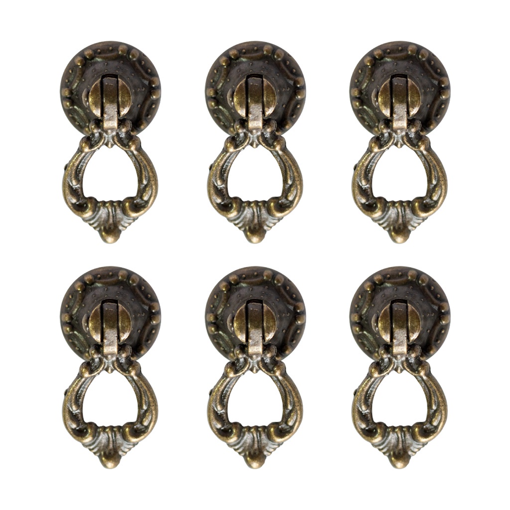 6 Puxador Colonial Vintage Mini Milao Movel Ouro Envelhecido