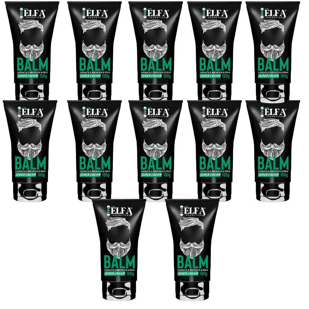 Kit 12 Balm Para Barba / Hidratante Multifuncional 100g - Elfa 4man