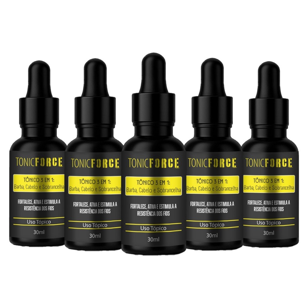 5UN TonicForce 30ml – Barba, Cabelo e Bigode | Uso Tópico