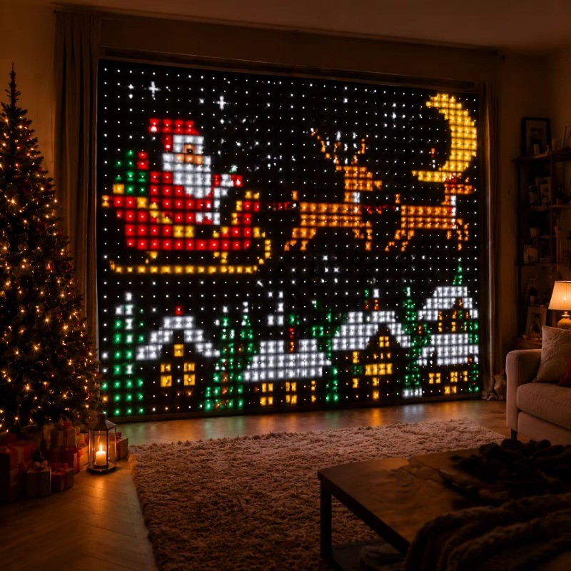 Luzes De Cortina De Pixel LED Alimentadas Por USB RGB 256/400leds Corda Inteligentes DIY Padrão Display Para Decoração D