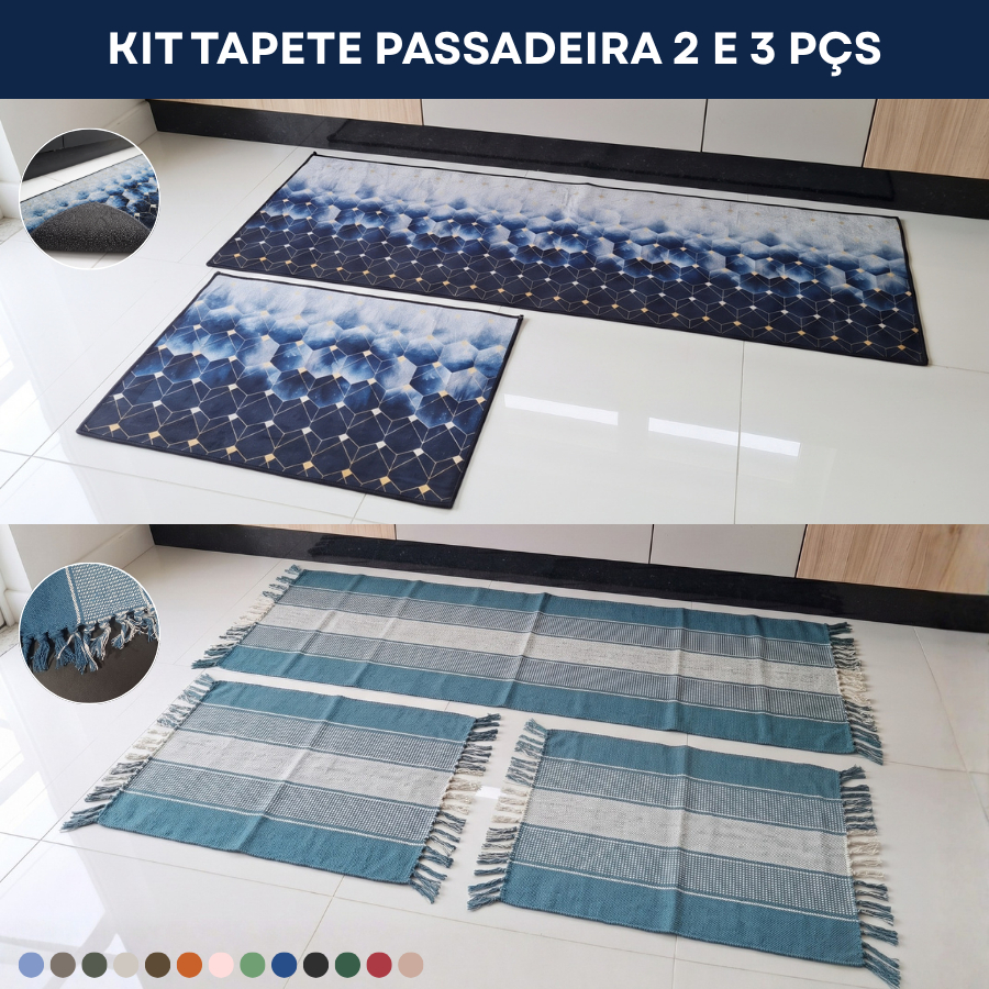 Jogo Tapete E Passadeira 2 E 3 Peças Modelos Em Algodão E Veludo Macio Estampado Decoração Moderna Cozinha Lavanderia