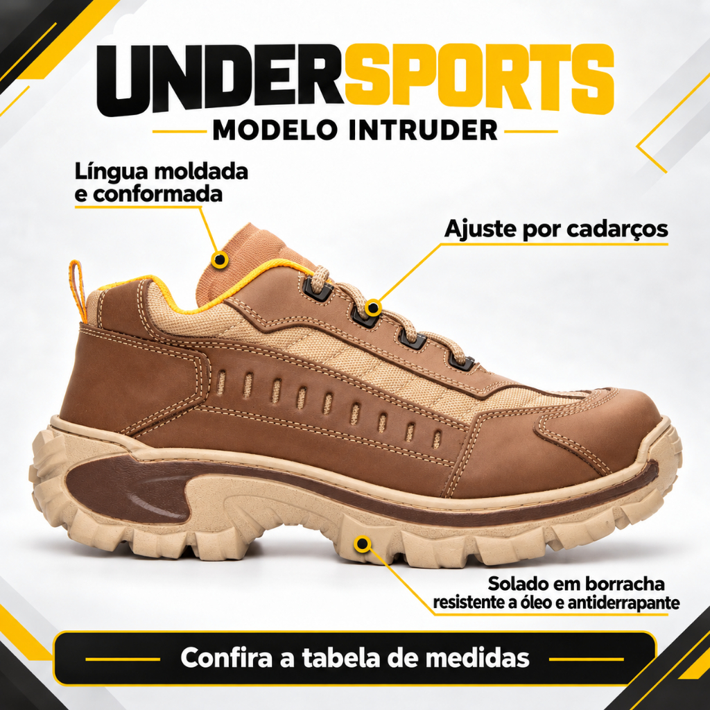 Tênis Intruder Undersports, Unissex,Passeio, Palmilha PU, Contorto, Dia a Dia lazer casual performance nas trilhas