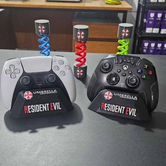 Suporte para Controle Resident Evil Umbrella em Impressão 3D – Playstation ou Xbox