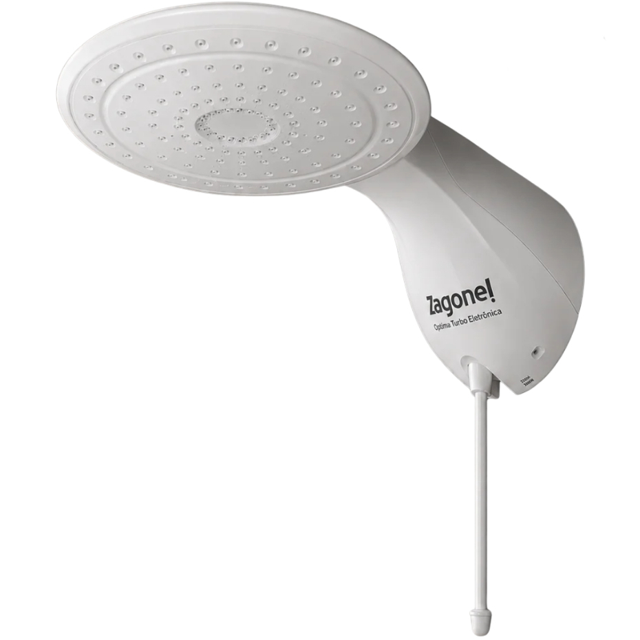 Chuveiro Turbo Optima Eletronica Zagonel 127/220v Grande Moderno Potente Branco