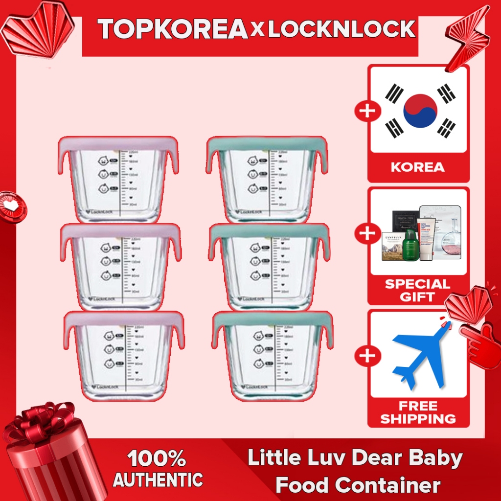 ★ Bloqueio Recipiente De Comida Para Bebê Little Luv Dear 260ml 3 Unidades/TOPKOREA/Envio Da Coreia