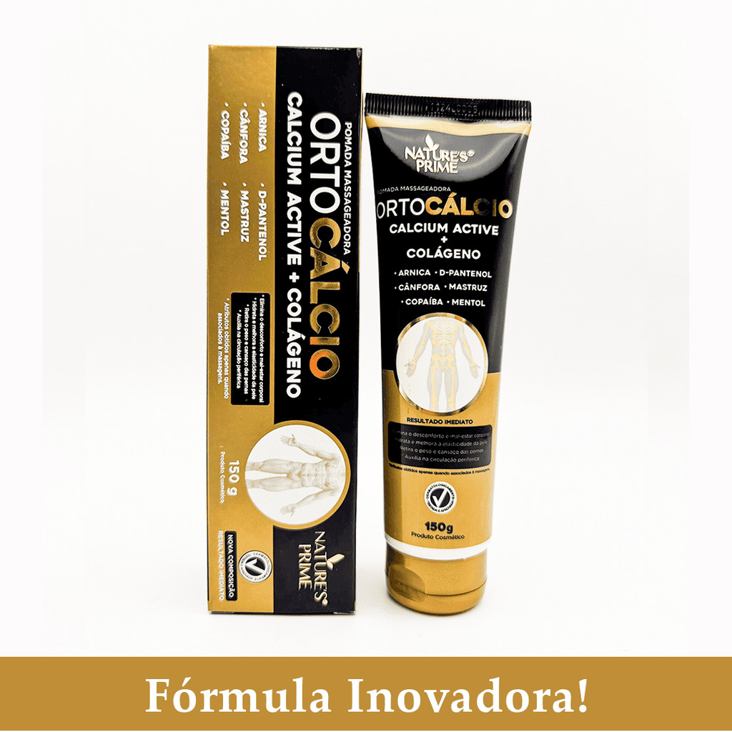 Pomada OrtoCálcio Original com Colágeno e Cálcio Ativo - Alívio para Dores nas Articulações