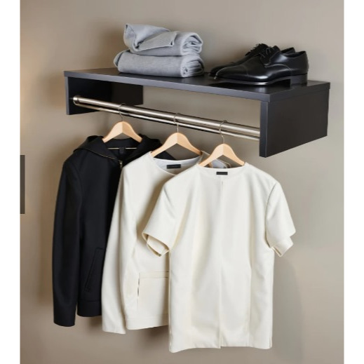 Cabideiro de Parede  Loja Arara Porta Roupas Aéreo Quarto Closet individual 63CM (45)