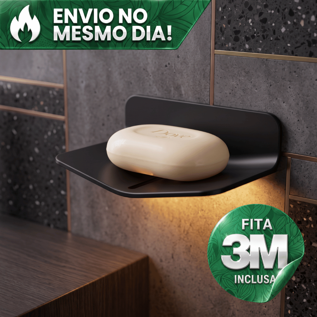 Suporte Saboneteira Parede Autoadesiva 3M Acrílica Porta Sabão Drenagem Organizador Banheiro Cozinha Lavanderia