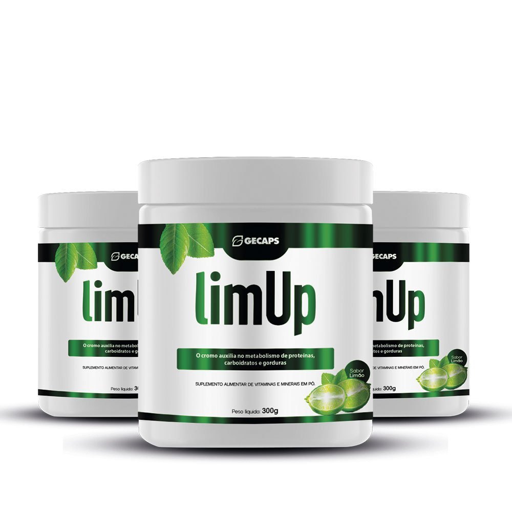 3x LimUp Limão 300g – Suplemento com Vitaminas