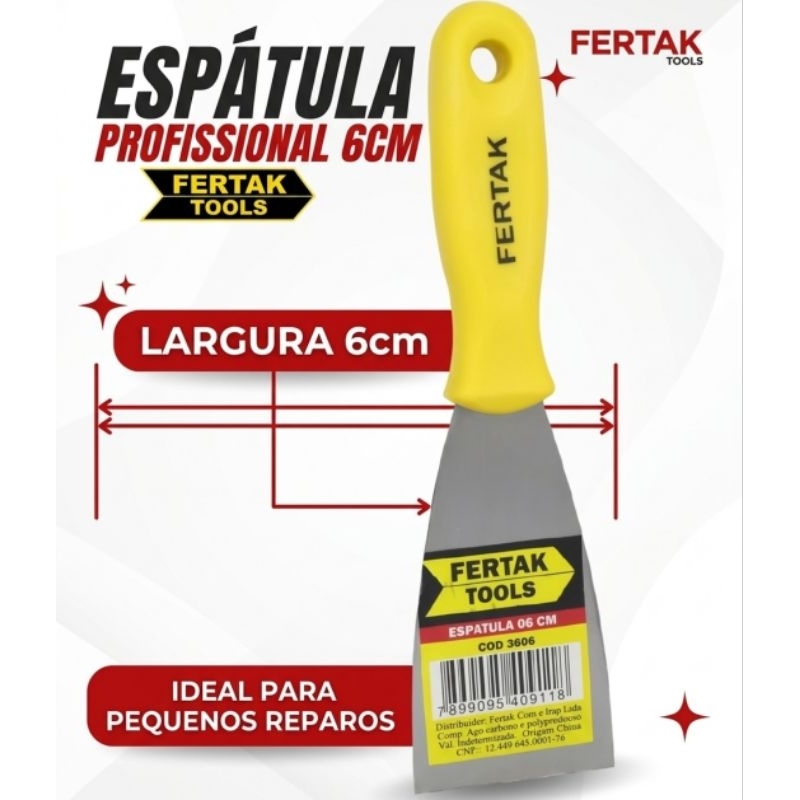 Espátula Pedreiro de Pintura para Aplicação de Gesso para Acabamento de Gesso e Drywall 6mm"