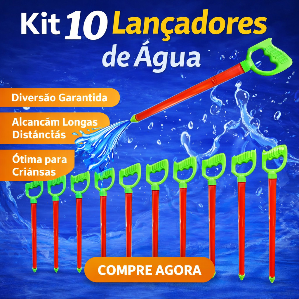 Kit 10 Esguicho De Água Lançador Jato D`agua Para Criança Brinquedo Pressão
