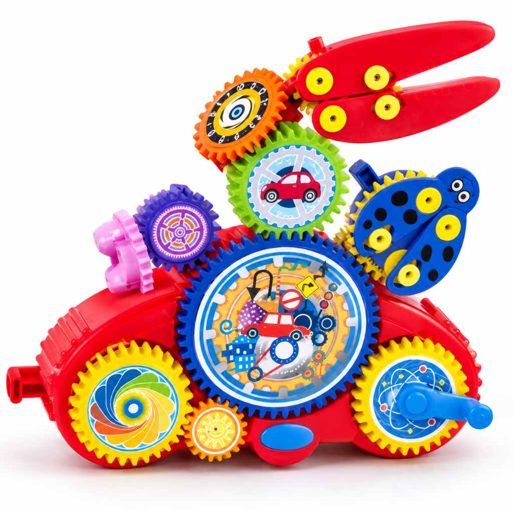 Brinquedo Educativo Infantil Carrinho de Montar com Engrenagens 6 Peças Interativo para Crianças a Partir de 3 Anos