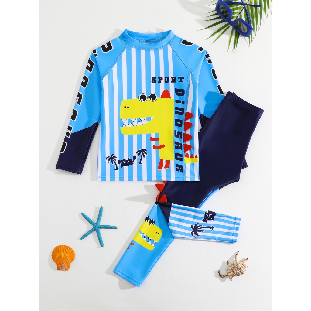 RWX VEST CONJUNTO INFANTIL DE PRAIA MASCULINO DE MANGA LONGA E CALÇA DE BANHO - I3061