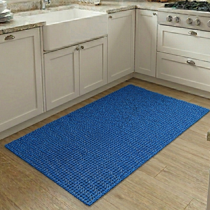 Tapete Antiderrapante para Cozinhas Lavanderias Locais Úmidos Areas Internas e Externas Azul Tamanho 120x60cm