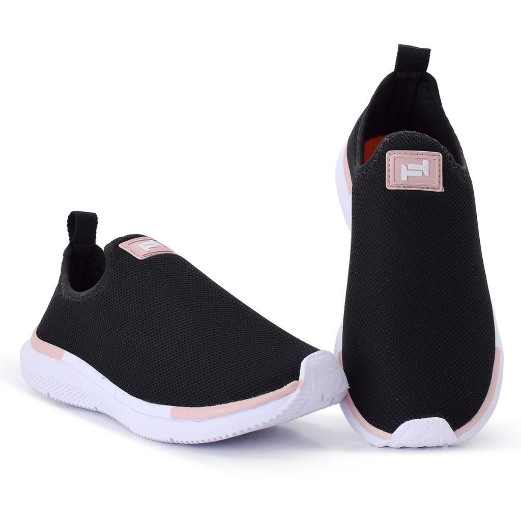 Tênis Meia Preto Feminino Slip-On Confortável - Perfeito para Esporte, Lazer e Uso Diário