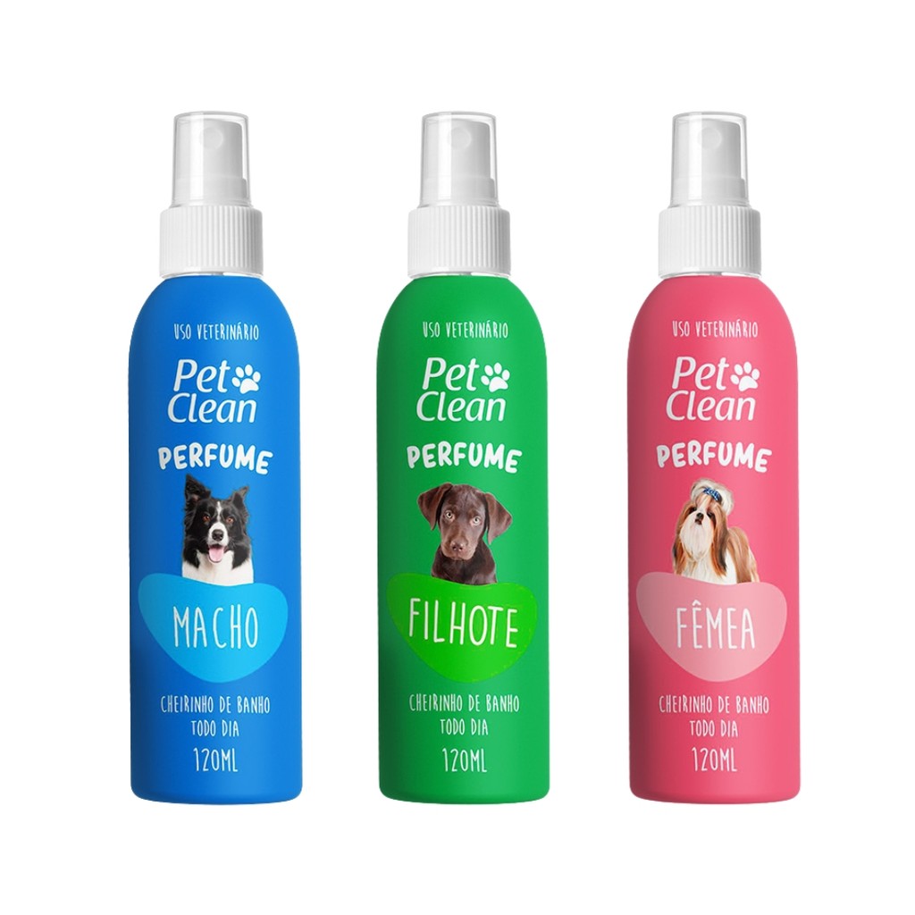 Perfume Colônia Spray Pet Shop para Cachorro e Gato Pet Clean - 120 ml