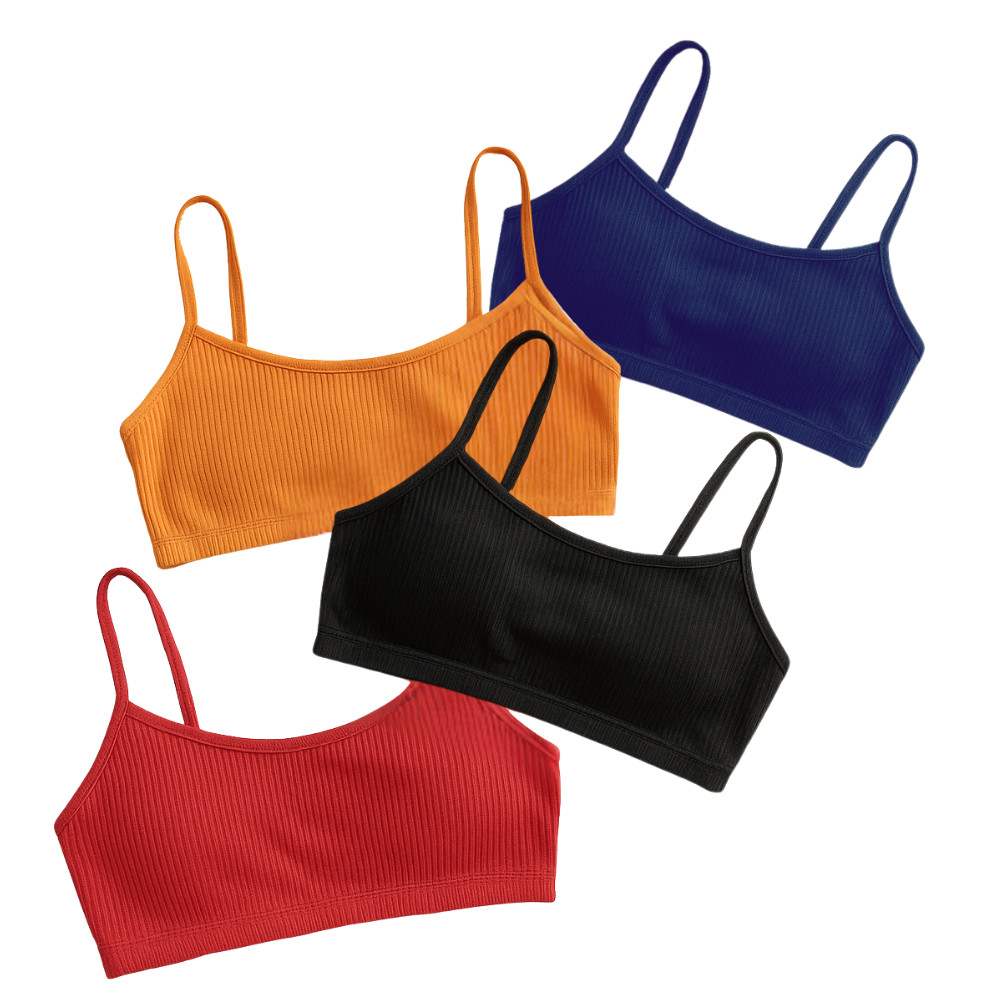 Kit 4 Top Alcinha Canelado Suede Sem Bojo Verão Esportes Lazer Diversas Lindas Cores