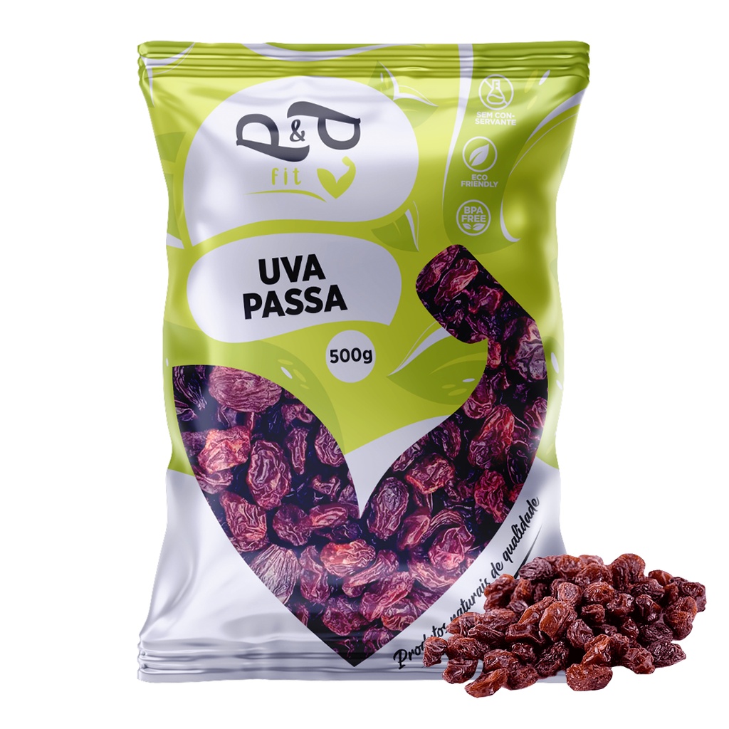 UVA PASSA PRETA - 500g SEM SEMENTE - A VÁCUO