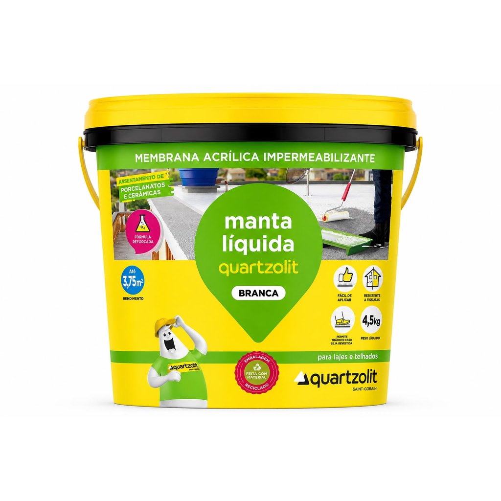 Manta Liquida Quartzolit Branca 4,5kg Impermeabilizante