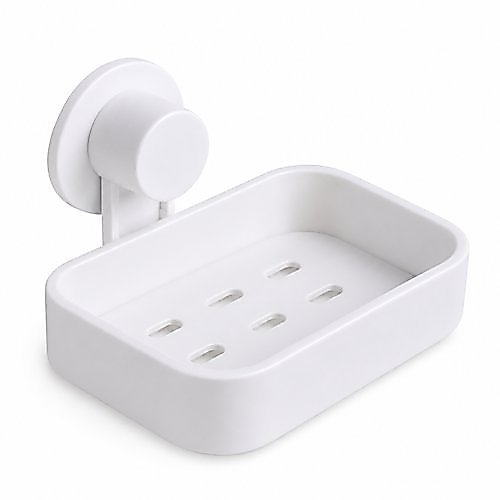 Saboneteira Adesiva Ventosa Suporte Parede Banheiro Porta Sabonete Plástico Sem Furos Cozinha Lavanderia Prática
