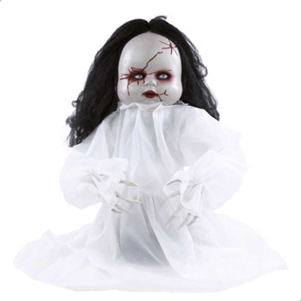 Boneca Ivy para Halloween 25x20x45cm com PVC, Tecido, Plástico, Circuito Eletrônico e Espuma 1Un