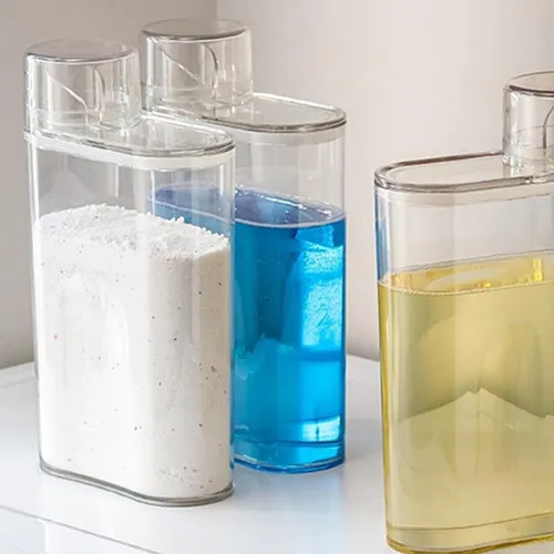 Dispenser Plástico Transparente para Detergente Sabão Lavanderia Recipiente de Líquidos Multiuso