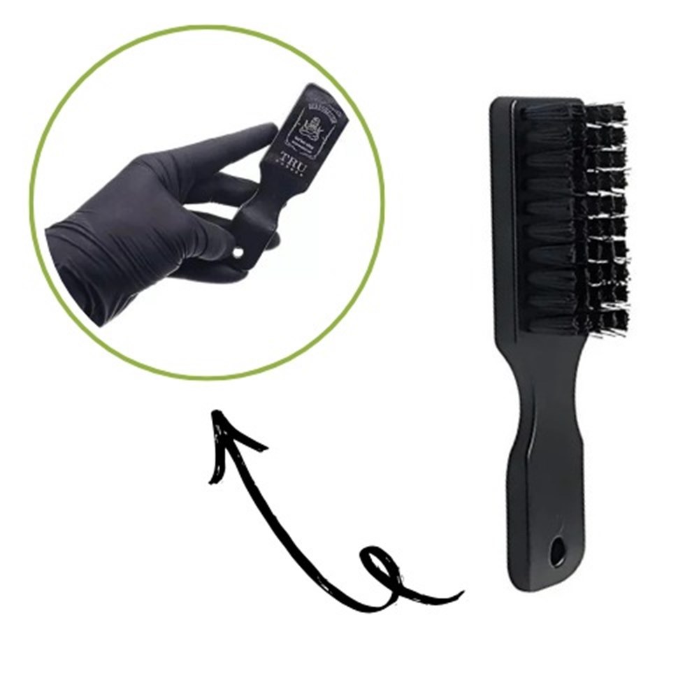Escovinha Degrade Preta Trubarber Profissional para Cabelos e Barba cod 1270