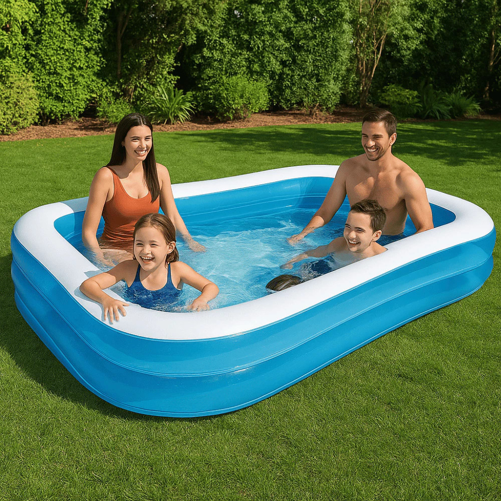 Piscina Inflável Retangular Lazer Quintal Varanda Jardim Verão Diversão no Calor  778 Litros