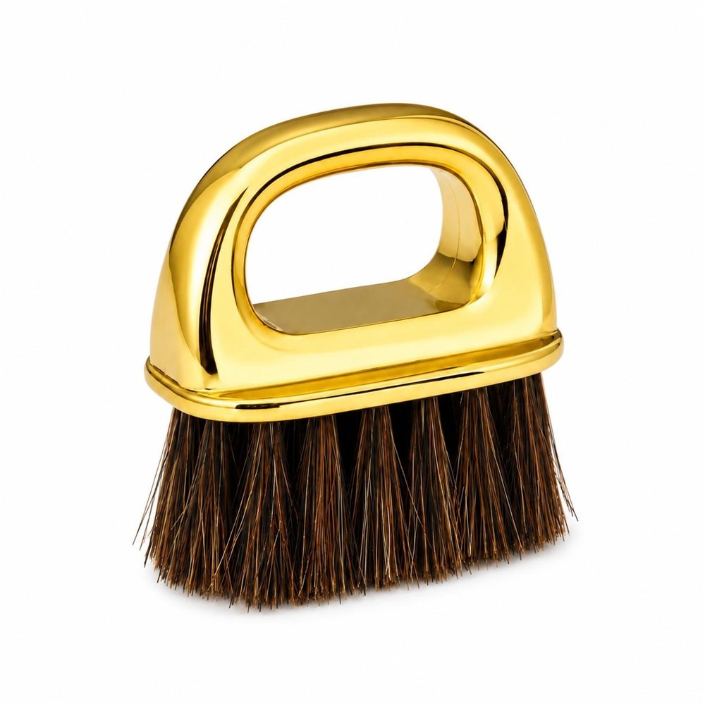 Escovinha Degrade Fade Redonda de Dedo Disfarce Profissional Dourado para Barbeiro cod 1788