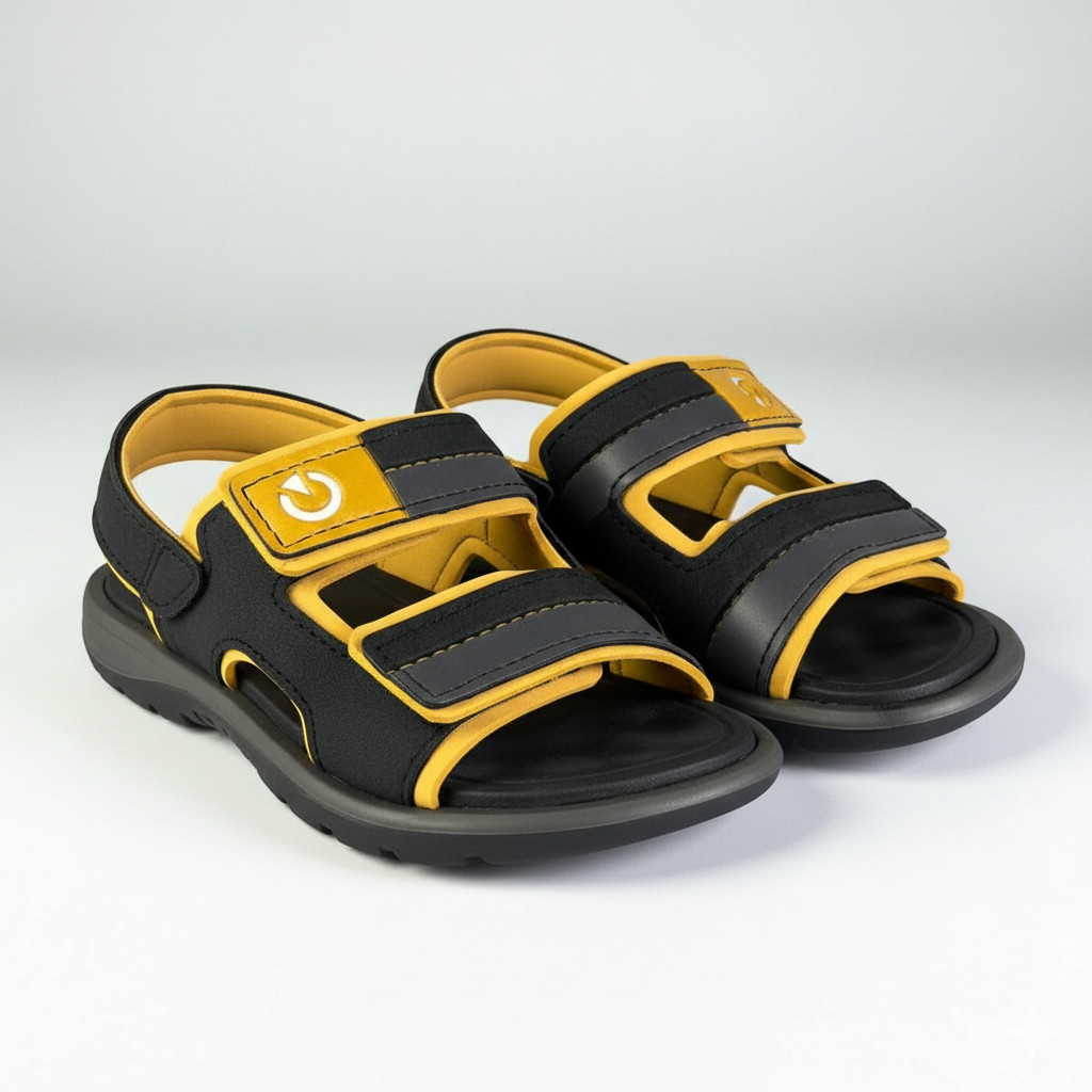 Sandália Infantil Menino Cartago Mini III Velcro Duplo Ajustável Confortável Preto