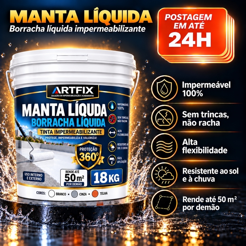 Manta Líquida Emborrachada Impermeabilizante 4kg/18kg