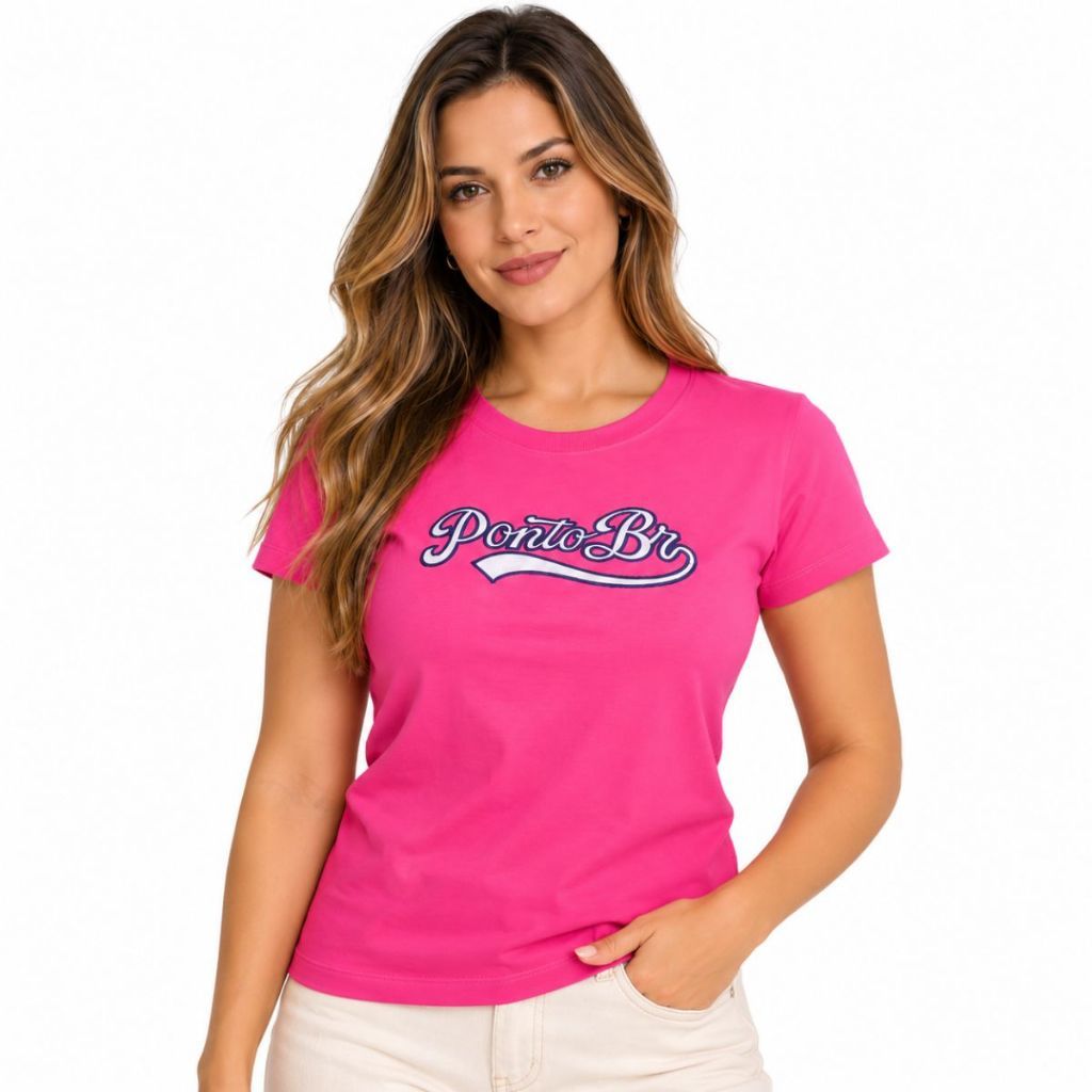 Blusa T-Shirt Cotton Premium Feminina com Bordado Vibrante – Estilo Único e Moderno