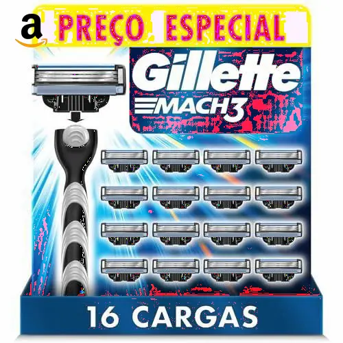 Refil Gillette Mach3 – 16 Lâminas para Barba